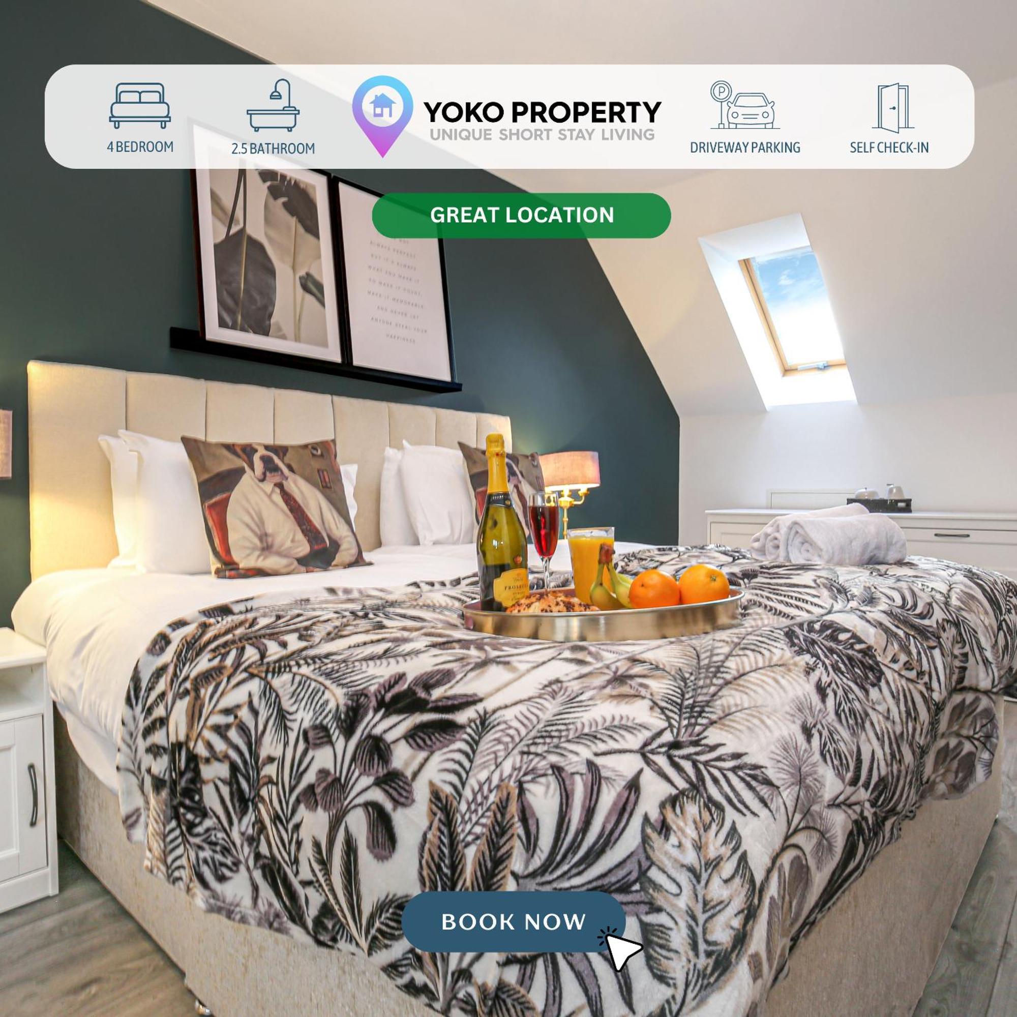 Luxury 4 Bedroom House - Close To M1 - Free Parking, Fast Wifi, Smarttv With Netflix By Yoko Property Milton Keynes Exterior foto